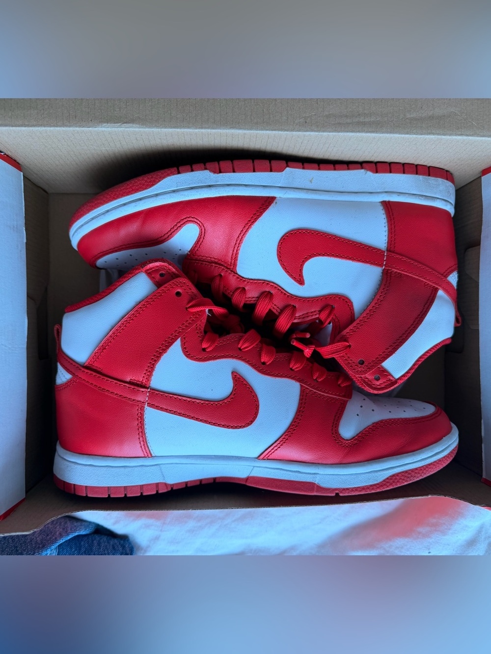 Nike Dunk High Size 8 Men White High-Top Basketball Sneakers